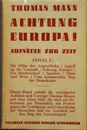 Cover of: Achtung, Europa!: Aufsätze zur Zeit