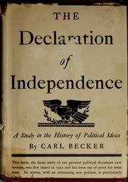 Cover of: The Declaration of Independence: a study in the history of political ideas