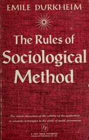 Cover of: The rules of sociological method