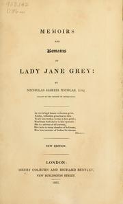 Cover of: Memoirs and remains of Lady Jane Grey