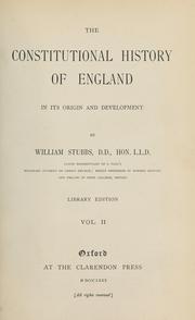 Cover of: The constitutional history of England in its origin and development
