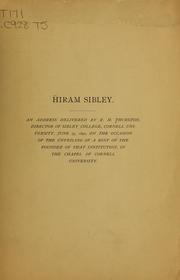 Cover of: Hiram Sibley