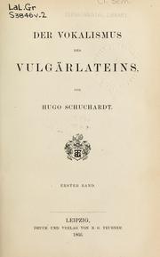 Cover of: Der Vokalismus des Vulgärlateins