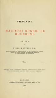 Cover of: Chronica magistri Rogeri de Houedene by Roger of Hoveden