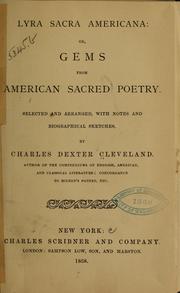 Cover of: Lyra sacra Americana: or, Gems from American sacred poetry.