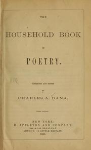 Cover of: The household book of poetry.