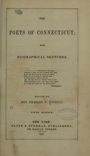 Cover of: The poets of Connecticut: with biographical sketches.