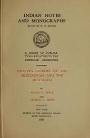 Cover of: Hunting charms of the Montagnais and the Mistassini