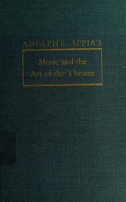 Cover of: Music and the art of the theatre.