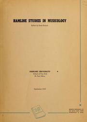 Cover of: Hamline studies in musicology