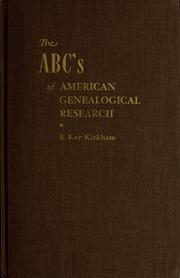 Cover of: The abc's of American genealogical research