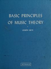 Cover of: Basic principles of music theory