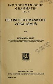 Cover of: Der indogermanische Vokalismus