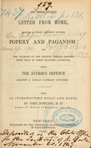 Cover of: Dr. Middleton's letter from Rome