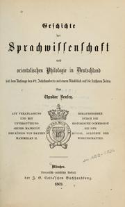 Cover of: Geschichte der Sprachwissenschaft und orientalischen Philologie in Deutschland, seit dem Anfange des 19. Jahrhunderts mit einem Rückblick auf die früheren Zeiten