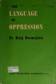 Cover of: The language of oppression