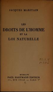 Cover of: Les droits de l'homme et la loi naturelle. by Jacques Maritain