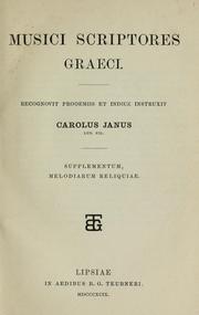 Cover of: Musici scriptores graeci: supplementum : melodiarum reliquiae