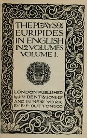 Cover of: The  plays of Euripides in English: [Translated by Shelley and others with an introd. by V.R.R.]