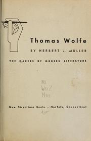 Cover of: Thomas Wolfe.