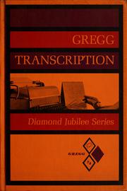 Cover of: Gregg transcription, diamond jubilee series