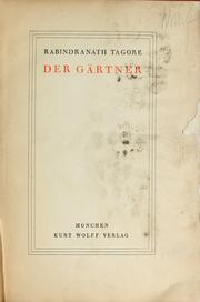 Cover of: Der Gärtner by Rabindranath Tagore