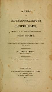 Cover of: A series of extemporaneous discourses ...