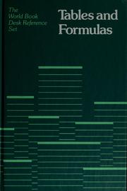 Cover of: Tables and formulas.