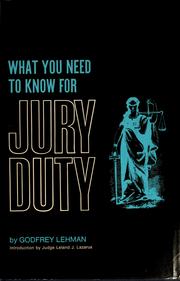 What you need to know for jury duty by Godfrey Lehman