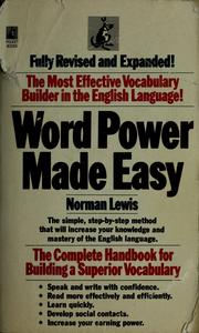 Cover of: Word power made easy: the complete handbook for building a superior vocabulary