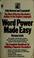 Cover of: Word power made easy