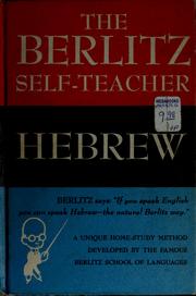 Cover of: The Berlitz self-teacher: Hebrew