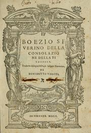 Cover of: Boezio Seuerino della consolazione della filosofia