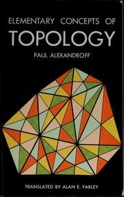 Cover of: Elementary concepts of topology.