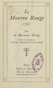 Cover of: Le mouron rouge by Emmuska Orczy, Baroness Orczy