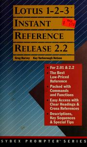 Cover of: Lotus 1-2-3 instant reference, release 2.2