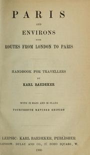 Cover of: Paris and environs with routes from London to Paris by Karl Baedeker (Firm)