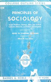 Cover of: Principles of sociology.