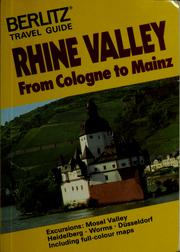 Cover of: Rhine Valley from Cologne to Mainz