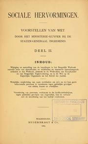 Cover of: Sociale hervormingen: voorstellen van wet door het ministerie-Kuyper bij de Staten-Generaal ingediend