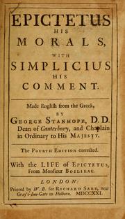 Cover of: Epictetus his morals: with Simplicius his comment