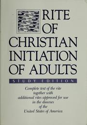 Cover of: Rite of Christian initiation of adults