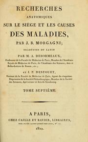 Cover of: Recherches anatomiques sur le siege et les causes des maladies by Giambattista Morgagni