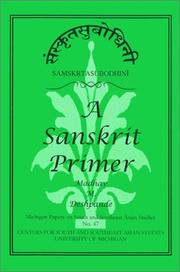 Cover of: Samskrta-Subodhini: A Sanskrit Primer (Michigan Papers on South and Southeast Asia)