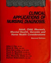 Cover of: Clinical applications of nursing diagnosis