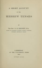 Cover of: A short account of the Hebrew tenses.