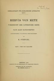 Hervis von Metz Vorgedicht der Lothringer Geste by Edmund Stengel