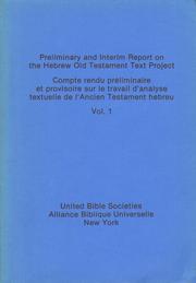 Cover of: Pentateuch / Pentateuque (Preliminary and Interim Report on the Hebrew Old Testament Text Project)