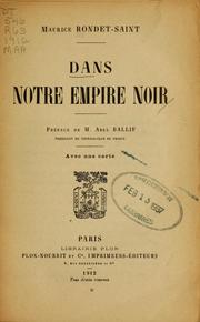 Cover of: Dans notre empire noir
