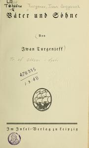 Cover of: Väter und Söhne by Ivan Sergeevich Turgenev